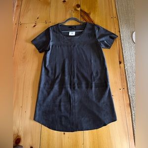 Olivaceous faux suede dress